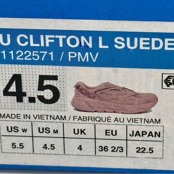 NWT Hoka Clifton Suede L Leather Pale Mauve Pink U Unisex Sneakers Shoes NEW - Picture 7 of 16